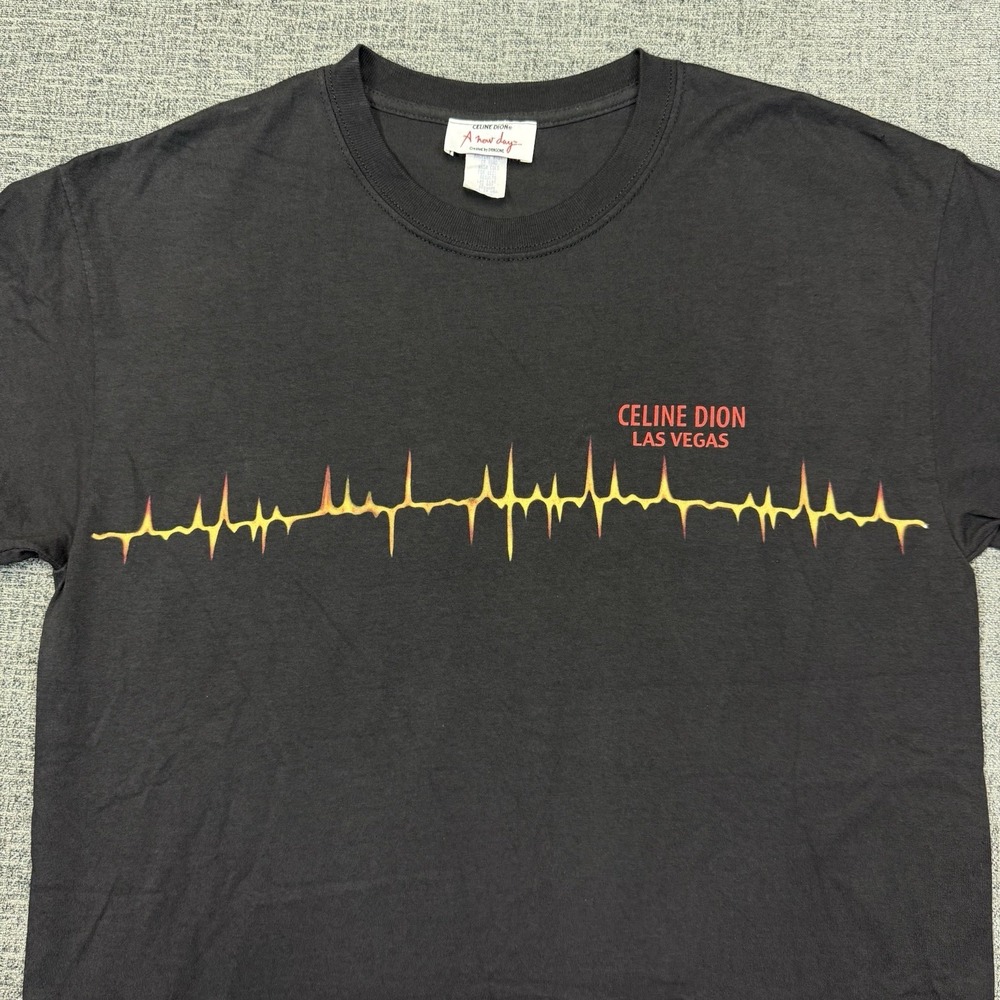 Vintage Celine Dion Solo Singer Shirt Adult Large Black Las‎ Vegas Concert 90's